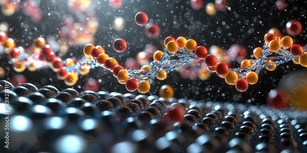 Aufkleber Conceptual representation of molecular biology showing DNA replication process in a lab setting