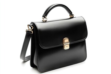 Black sling bag isolated on white background