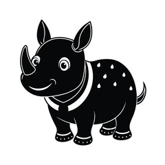 a vector silhouette of rhinos