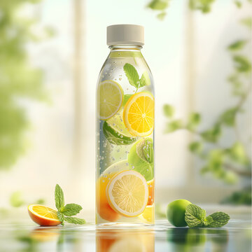 lemon and lime infus water, mockup