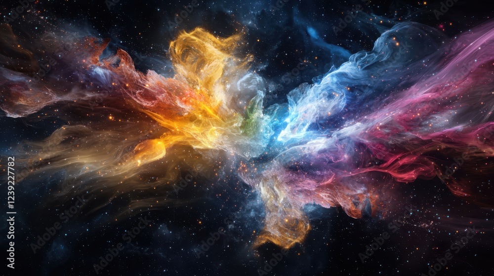 Aufkleber dynamic flow of digital data through space abstract gigapixel visualization cosmic environment vibra