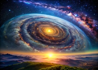 Stunning Aerial View of a Spiral Galaxy in the Vastness of Space