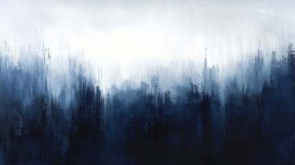 Obraz premium Abstract Blue Cityscape Painting