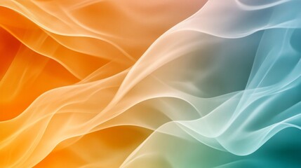 Obraz premium Abstract Flowing Fabric Texture with Orange Teal Gradient