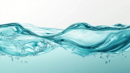 Fluid Teal and White Fusion: Abstract Gradient Background for Summer and Aqua-Themed Designs