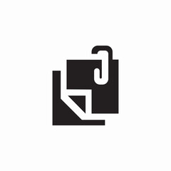 note attachment icon sign vector