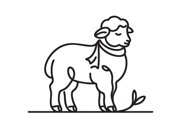God's sheep one line. Easter lamb. vector illustration