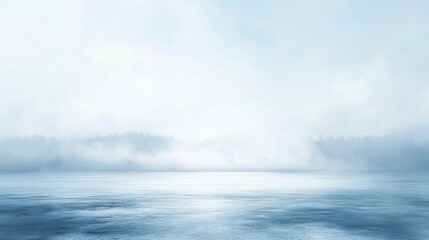 Cold Winter Foggy Landscape