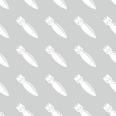 Seamless pattern, bomb. Air bomb, symbol of war, bombardment or explosion. Powerful offensive weapon.