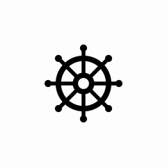 Obraz premium ship wheel icon sign vector