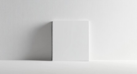 Fototapeta premium 3D Spiral-Bound Notebook Mockup on Soft Gray Surface - Blank Pages for Document Design