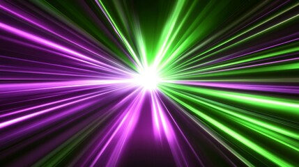Abstract Purple And Green Light Rays Background