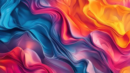 Obraz premium Vibrant Flowing Abstract Background in Bright Blue and Pink Tones