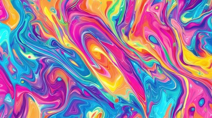 Vibrant Multicolored Swirls of Fluid Abstract Art Background