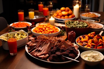 Thanksgiving Potluck with Family and Friends: Celebrating Autumn and Fall with Puckered Brisket and Jewish Flavors in November