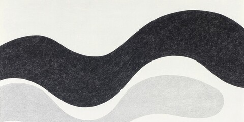 Obraz premium Abstract Black And White Wavy Pattern Illustrating Modern Art Concepts In Minimalist Design