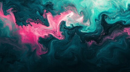 Naklejka premium Abstract Teal Pink Fluid Art Background