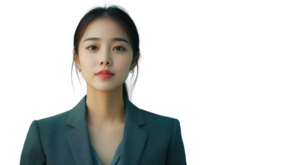 Confident businesswoman posing on transparent background