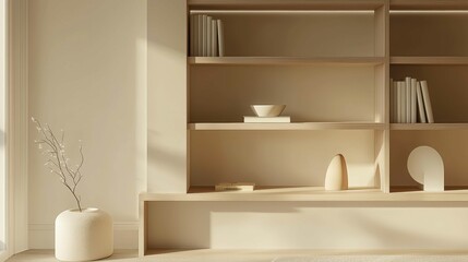 Modern Minimalist Interior with Neutral Tones and Clean Lines