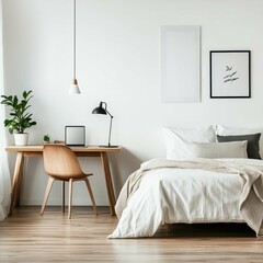 Cozy Minimalist Bedroom with Natural Light and Green Plants