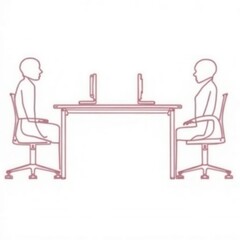 Fototapeta premium Workplace wellbeing initiatives combined with office ergonomics in activity-based working settings, isolated on white background, supporting healthy work habits