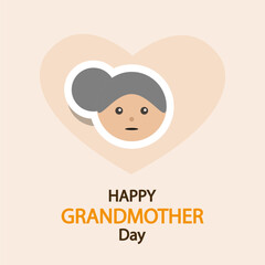 Grandmother day heart sticker, vector art illustration.
