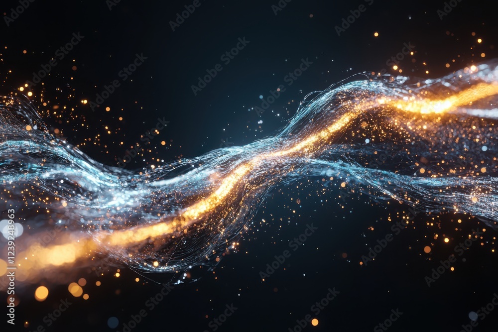 Fototapete Visualizing dynamic data streams through abstract gigapixel space in a colorful environment