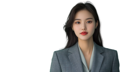Confident businesswoman posing on transparent background