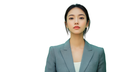 Confident businesswoman posing on transparent background