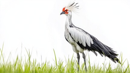 Naklejka premium Grey Crowned Crane in Grassland