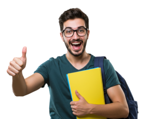 Happy student with thumbs up 