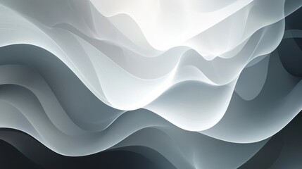 Fototapeta premium Abstract Gray and White Flowing Waves Background