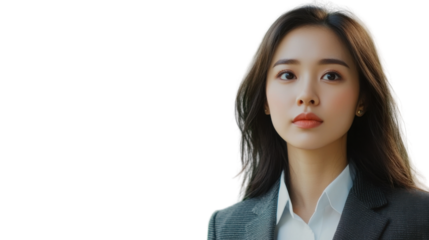 Businesswoman posing with transparent background for easy integration