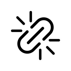 Broken link icon.for apps and websites. Flat style symbol vector illustration isolated design.