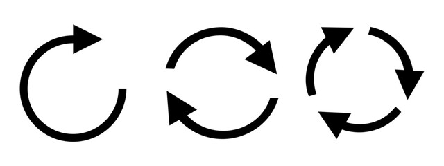 Refresh, Reload, Redo, Cyclic rotation icons set. Flat style symbol vector illustration isolated design.