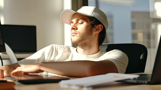 Exhausted Gig Worker After Long Shift