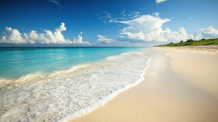 Obraz premium Serene Tropical Beach with Crystal Clear Water and White Sand