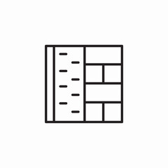 brick wall measuring icon sign vector