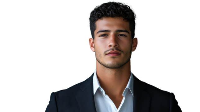 Confident businessman posing with transparent background - Powered by Adobe