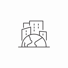 city earth icon sign vector