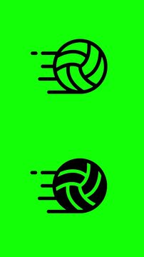 Pelota de voleibol en movimiento con fondo verde brillante, animaci&oacute;n minimalista