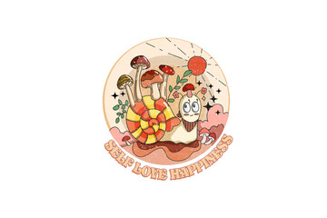 Self love happiness, Retro Sublimation T Shirt Design