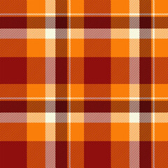 Countryside tartan check plaid, tidy seamless background pattern. Quilted fabric texture vector textile in red and bright colors.