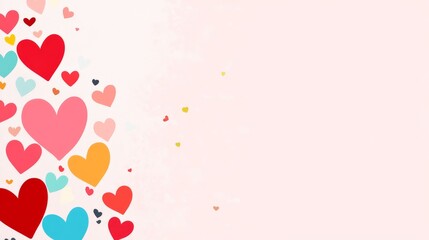 Happy Hearts Valentines Day Minimalist - Colorful hearts, love, romance, celebration, Valentines Day. A minimalist design perfect for cards or backgrounds.