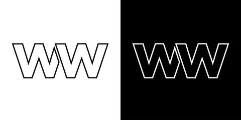 Letter W and W, WW logo design template. Minimal monogram initial based logotype.