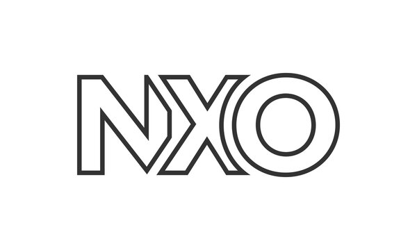 NXO logo design template with strong and modern bold text. Initial based vector logotype featuring simple and minimal typography. Trendy company identity.