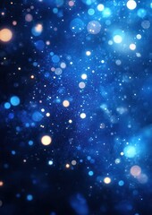 sparkling blue background with glowing orbs and bokeh effect for dreamy, celestial, and magical creative projects and designs in vibrant blue colors