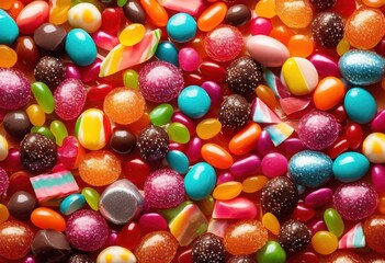 vibrant close assorted colorful candy display featuring various textures sweet treat experience, assortment, chewy, colors, confections, dessert, diversity