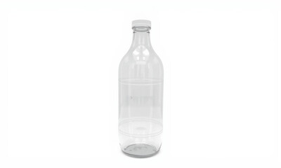Fototapeta premium Clear plastic bottle mockup with simple design, ideal for branding and packaging presentations. Perfect for showcasing beverages or liquids