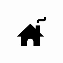 house chimney smoke icon sign vector